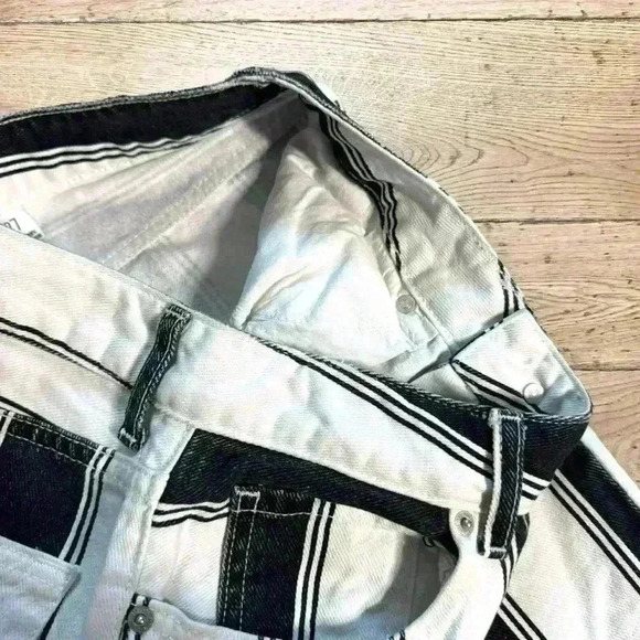 Striped Black and White Women's Jeans - Picture 8 of 8